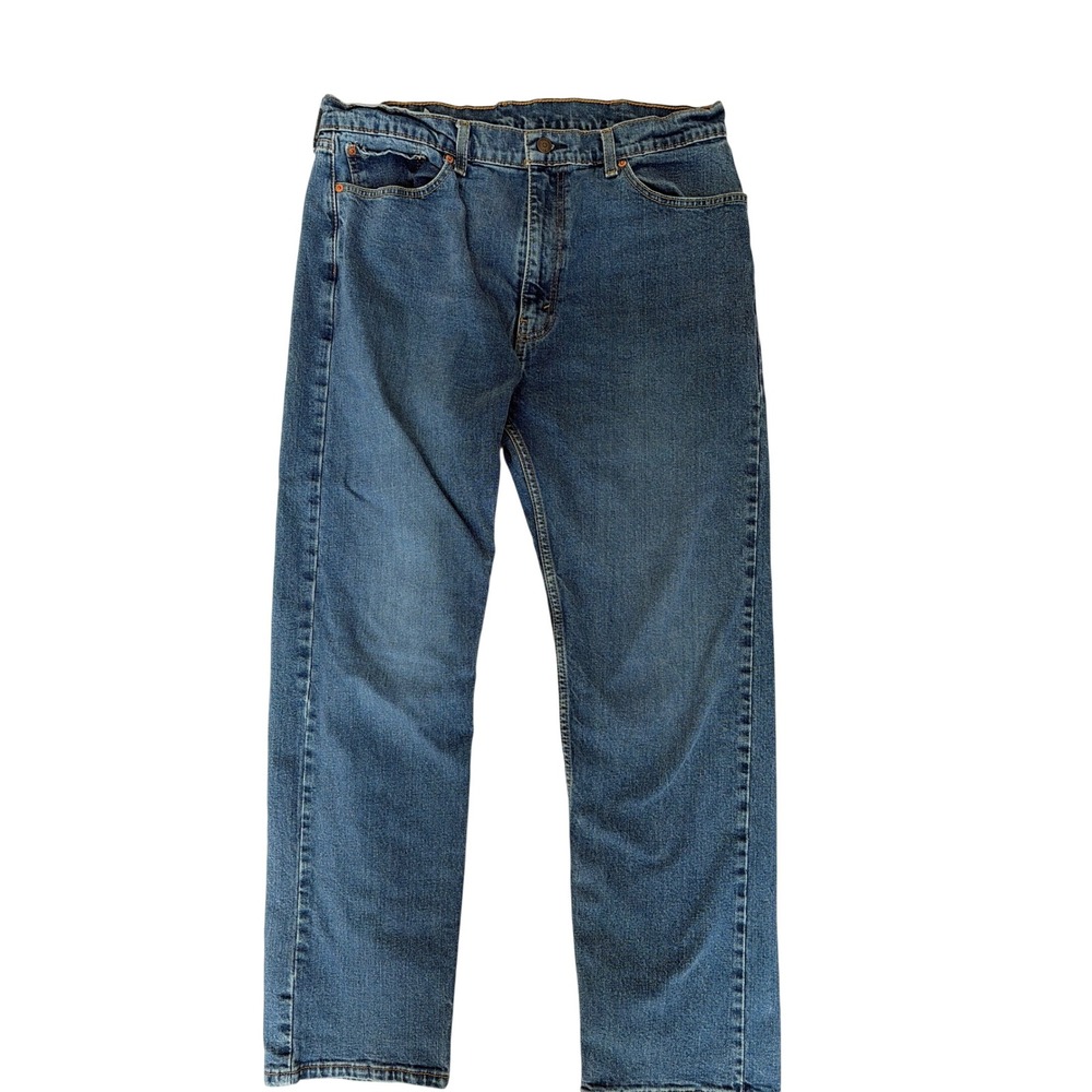 Levis 505 Regular Fit Jeans Mens 38x32 Medium Wash Blue Straight Leg Denim